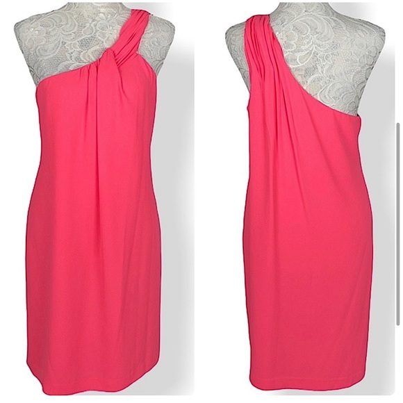 CeCe Cynthia Steffe Aubrey Off The Shoulder Shift Dress Pink Size 12 Dressy - Picture 2 of 5